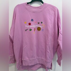 Aerie Oversized Crewneck, Pink - Size XXS